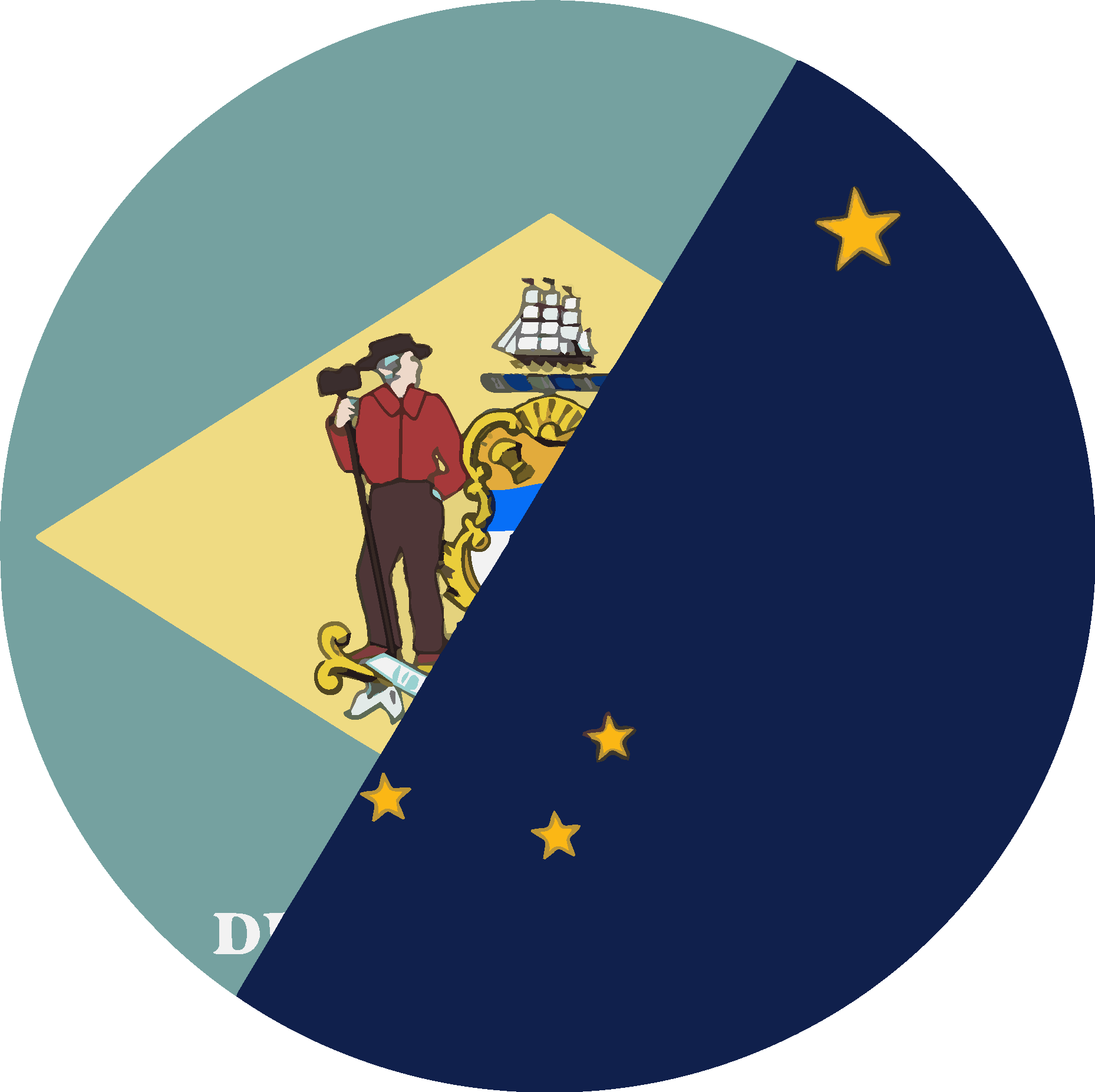 Flag Of Alaska And Delaware Logo Vector Logo